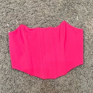 Hot Pink WinWin Cropped Boned Corset Top
